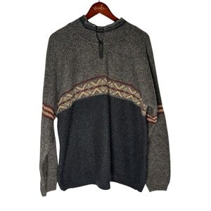 Vintage Woolrich Fair Isle wool sweater Men's Size XLarge Gray Made in the USA